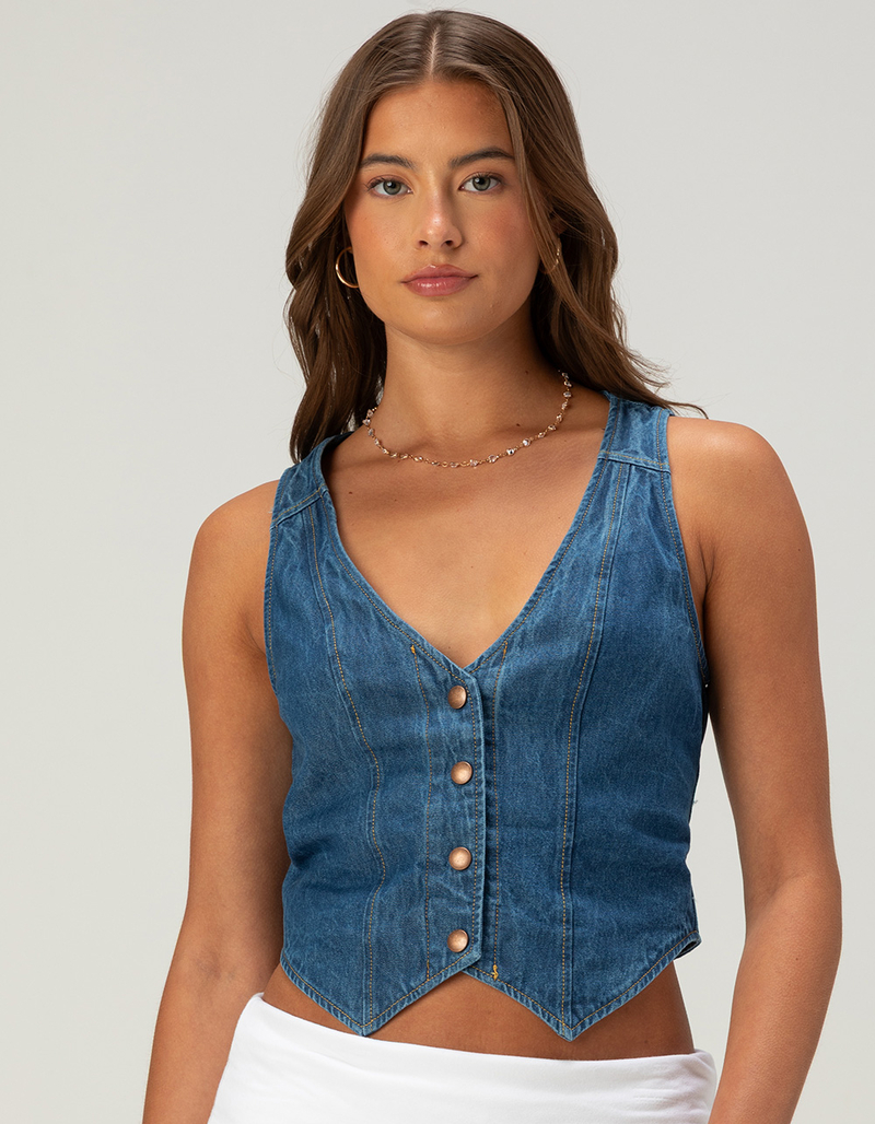 NECTAR CLOTHING Womens Denim Vest image number 0