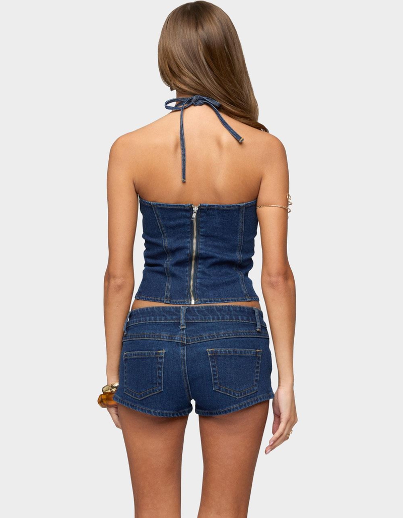 EDIKTED Jagger Denim Halter Top image number 2