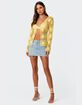 EDIKTED Jessie Denim Mini Skirt image number 4