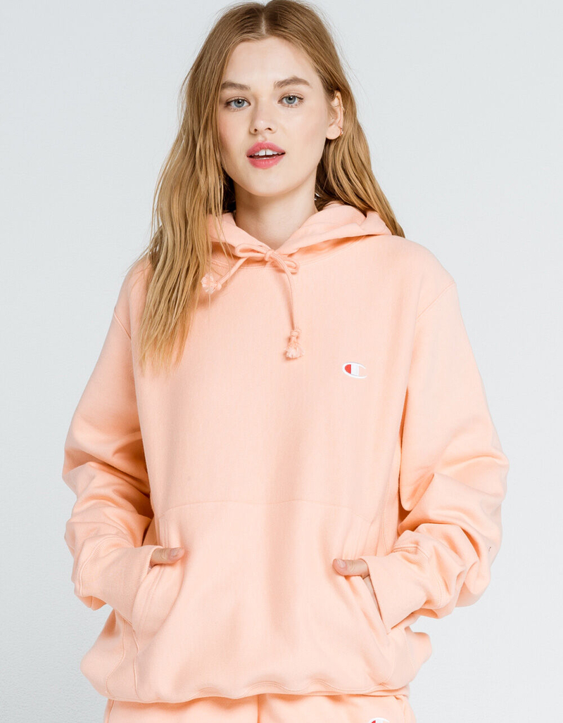 CHAMPION Reverse Weave Womens Peach Boyfriend Hoodie image number 0