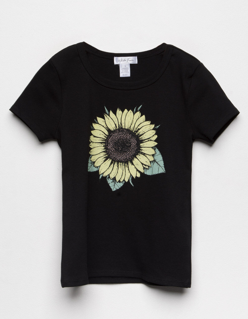 WHITE FAWN Sunflower Rib Girls Tee image number 0