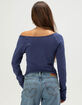 FULL TILT LA Hibiscus Womens Off The Shoulder Top image number 4