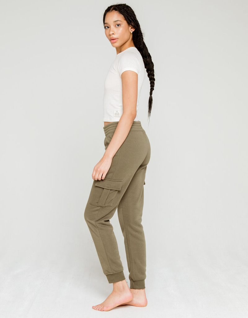 FULL CIRCLE TRENDS Cargo Womens Olive Jogger Sweatpants image number 0