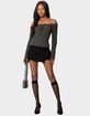 EDIKTED Keyhole Off Shoulder Ribbed Knit Top image number 5