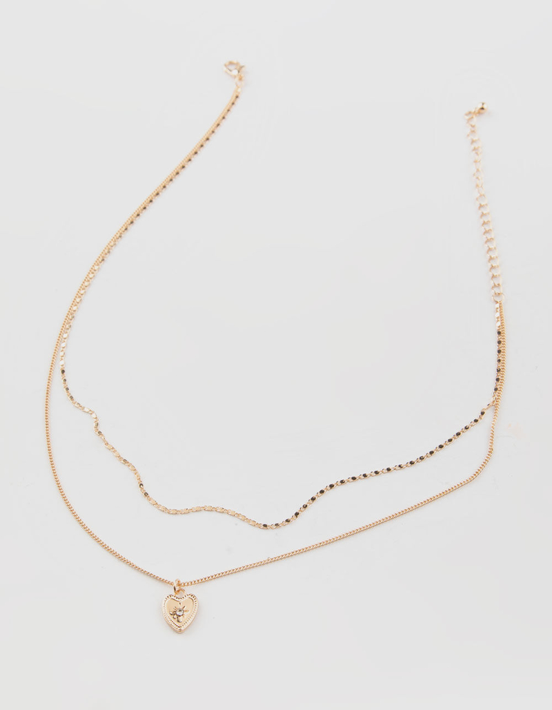 FULL TILT Layered Heart Necklace image number 0