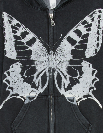 FULL TILT Washed Butterfly Girls Zip-Up Hoodie Alternative Image