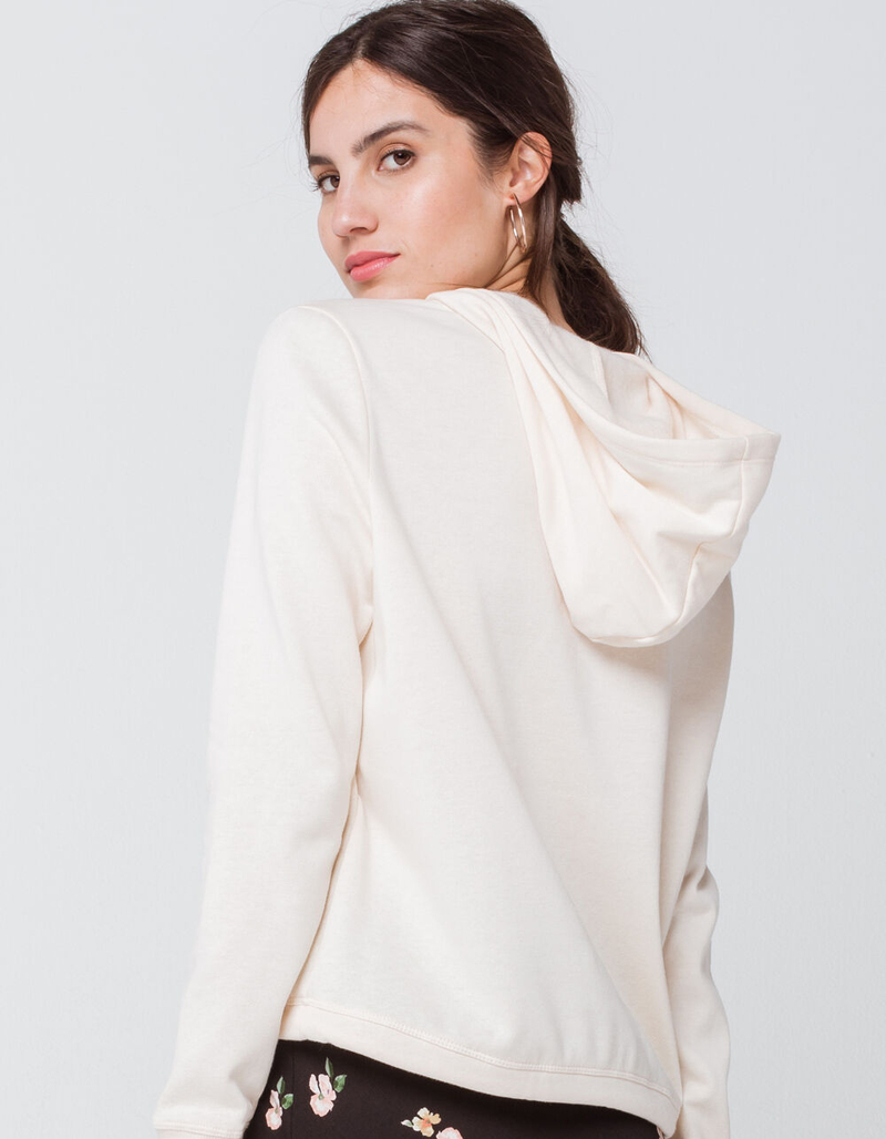 SKY & SPARROW Button Down Cream Womens Hoodie image number 2
