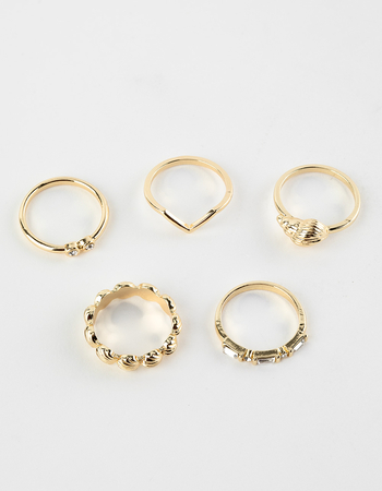 FULL TILT 5 Pack Shell/Rhinestone Ring Set Alternative Image