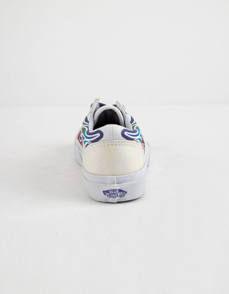 VANS Sparkle Flame Old Skool Rainbow & True White Girls Shoes image number 4