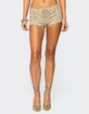 EDIKTED Sloane Faux Suede Micro Shorts image number 1