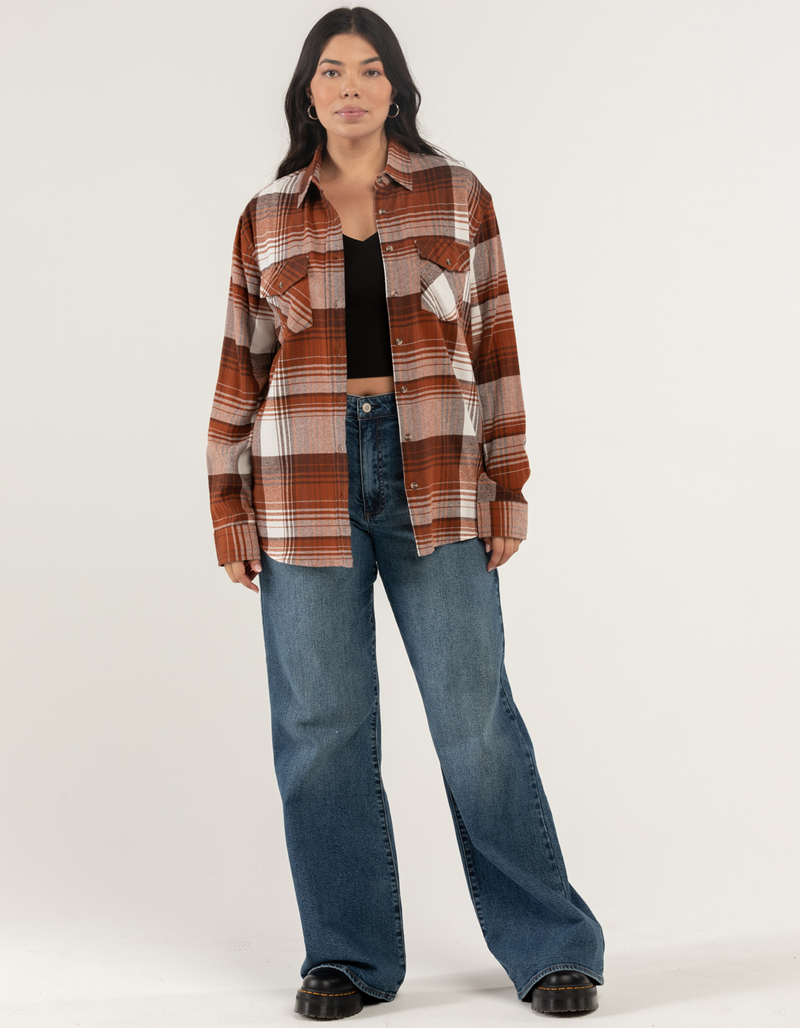 RSQ Womens Plaid Oversized Flannel image number 1