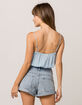 SKY AND SPARROW Lace Up Light Blue Womens Cami image number 3