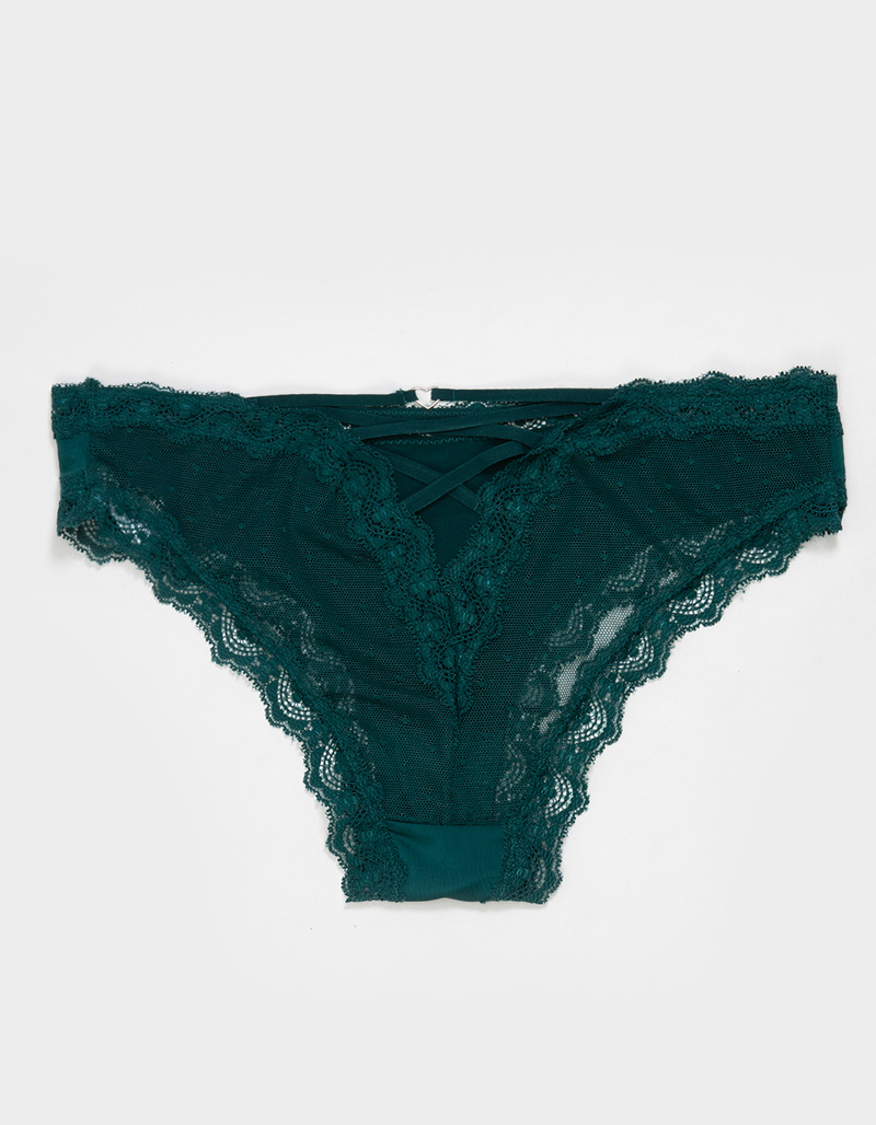 FULL TILT Polka Dot Lace Trim Bikini Panties image number 1