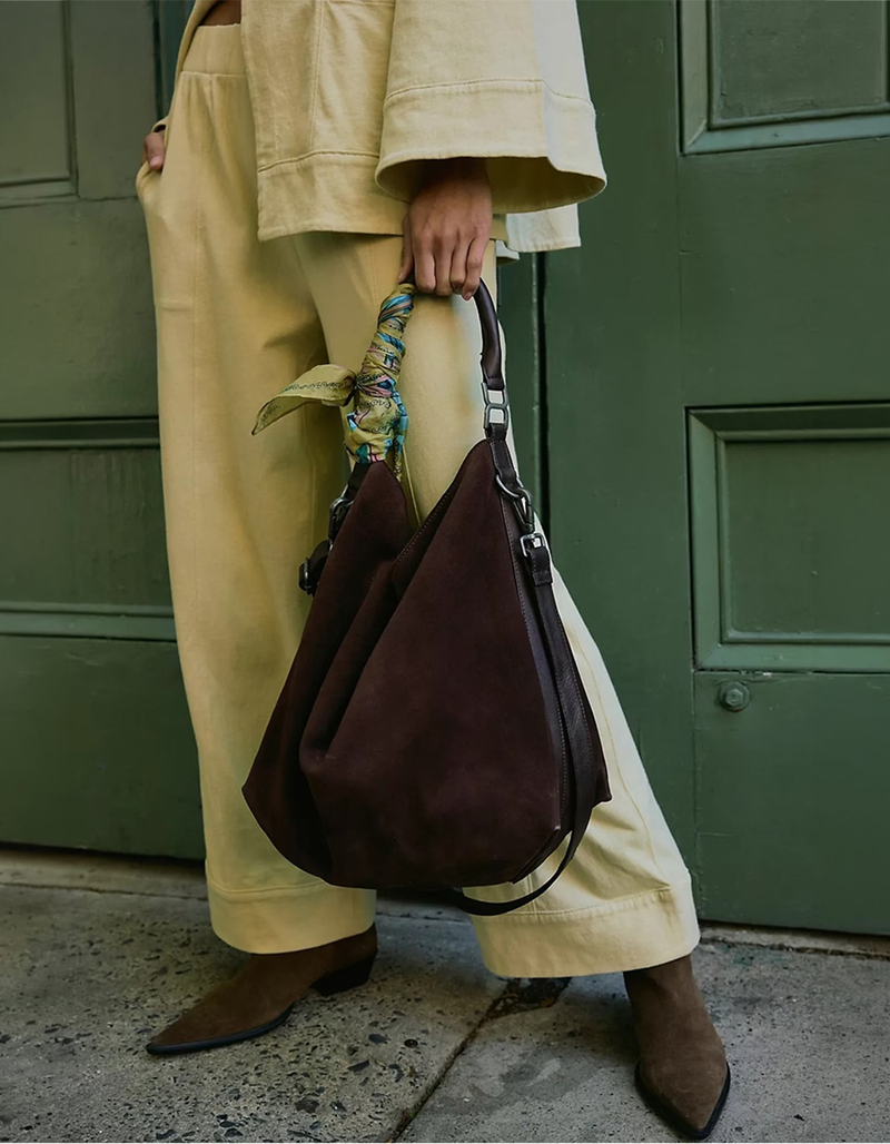 FREE PEOPLE Suzie Suede Slouchy Tote Bag image number 4