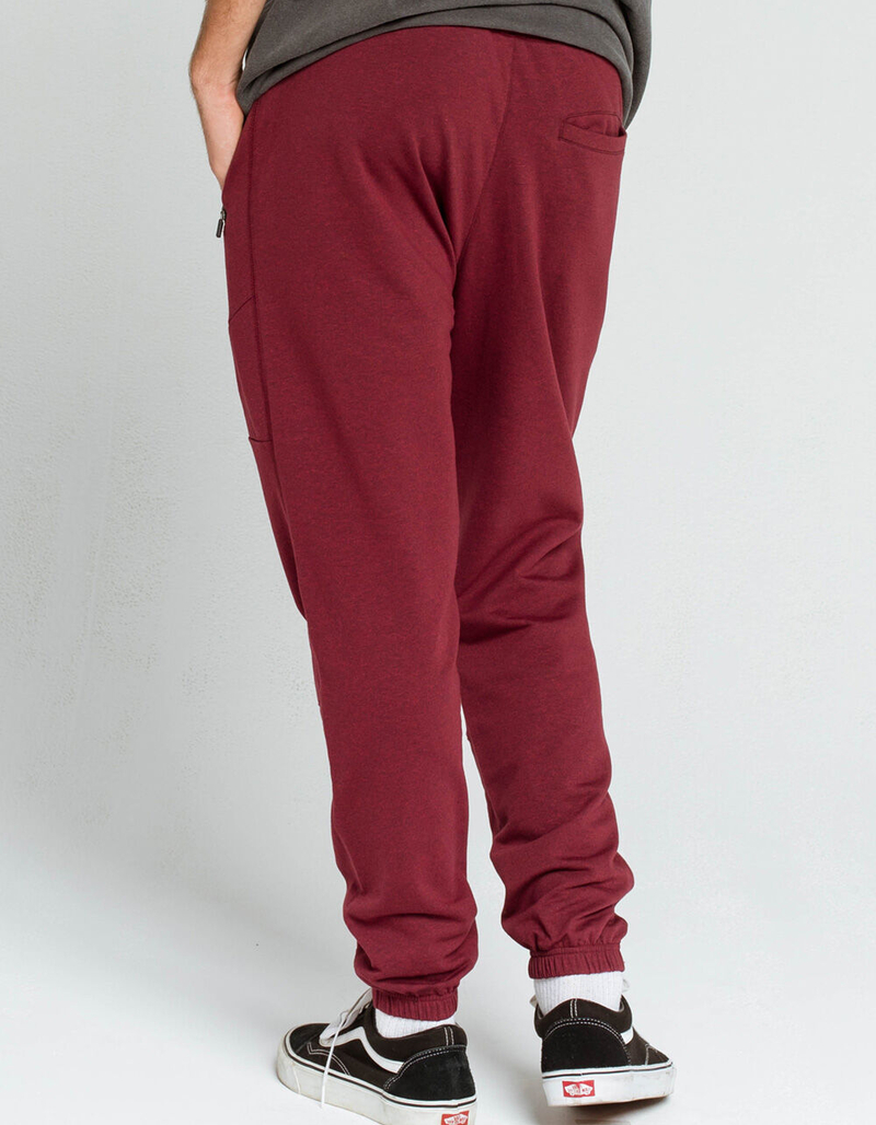 RSQ Knee Seam Mens Burgundy Sweatpants image number 2