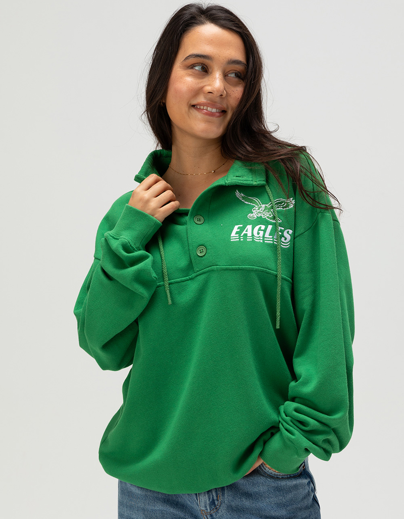 JUNK FOOD Philadelphia Mock 1/4 Button Up Sweatshirt image number 3