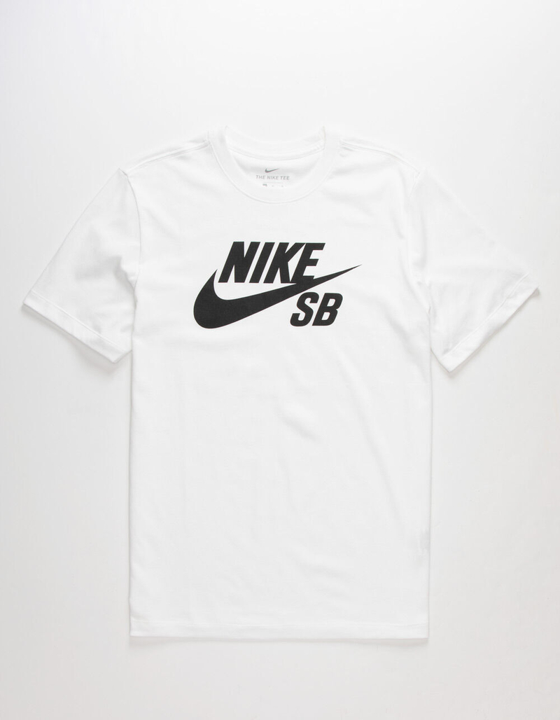 NIKE SB Logo Dri-FIT Mens White T-Shirt image number 1
