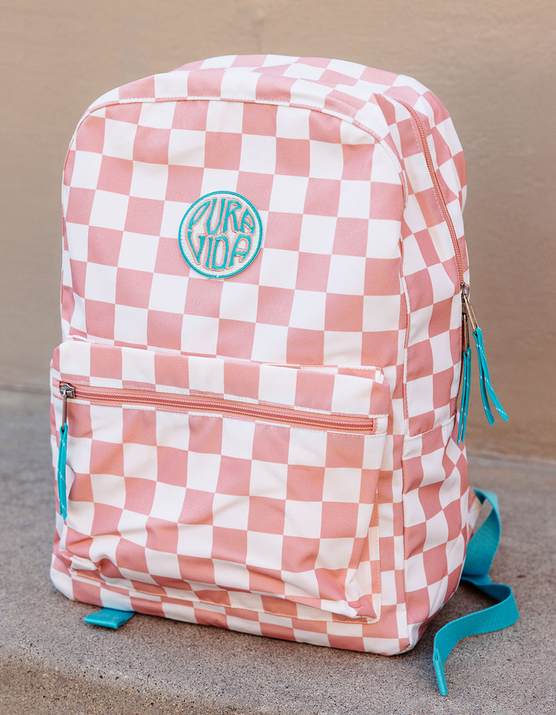PURA VIDA Checkered Classic Backpack image number 3
