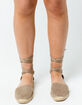 SODA Lace Up Taupe Womens Espadrille Flatform Sandals image number 2