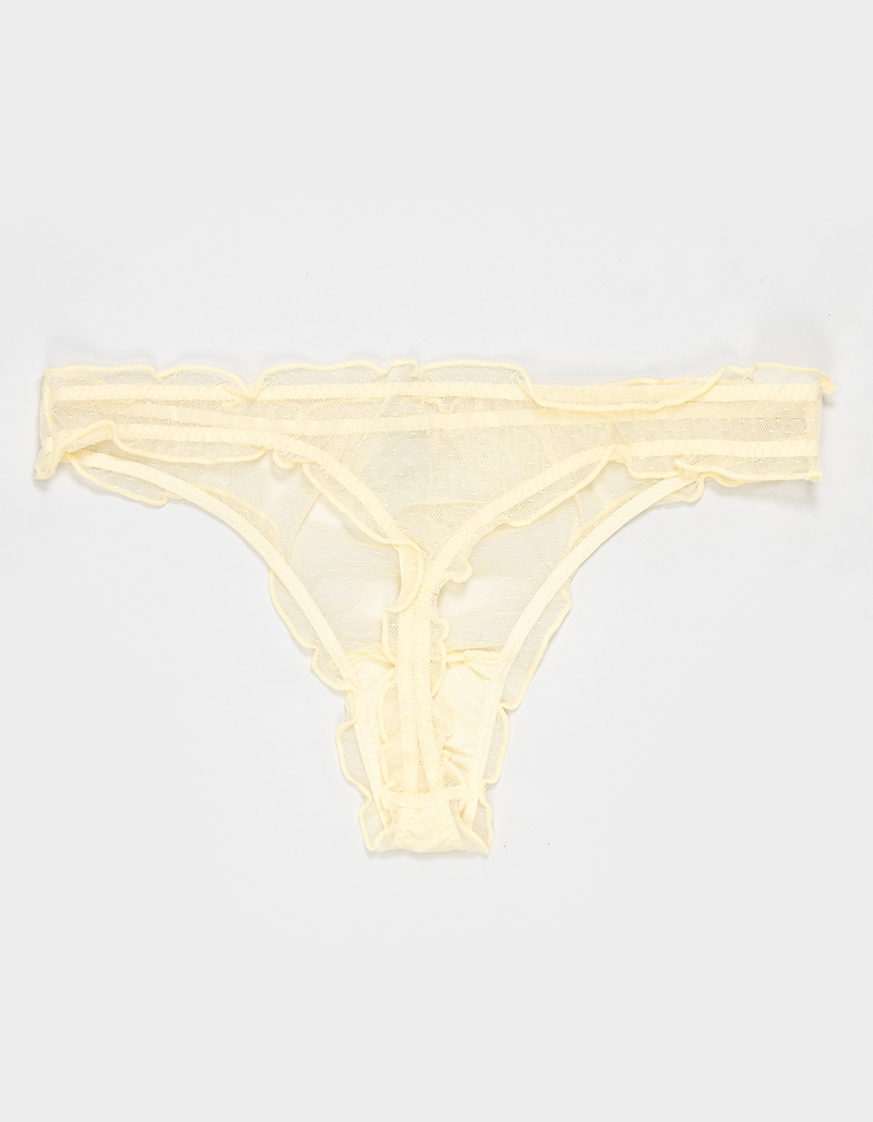 FULL TILT Mesh Dot Gingham Bow Thong image number 1