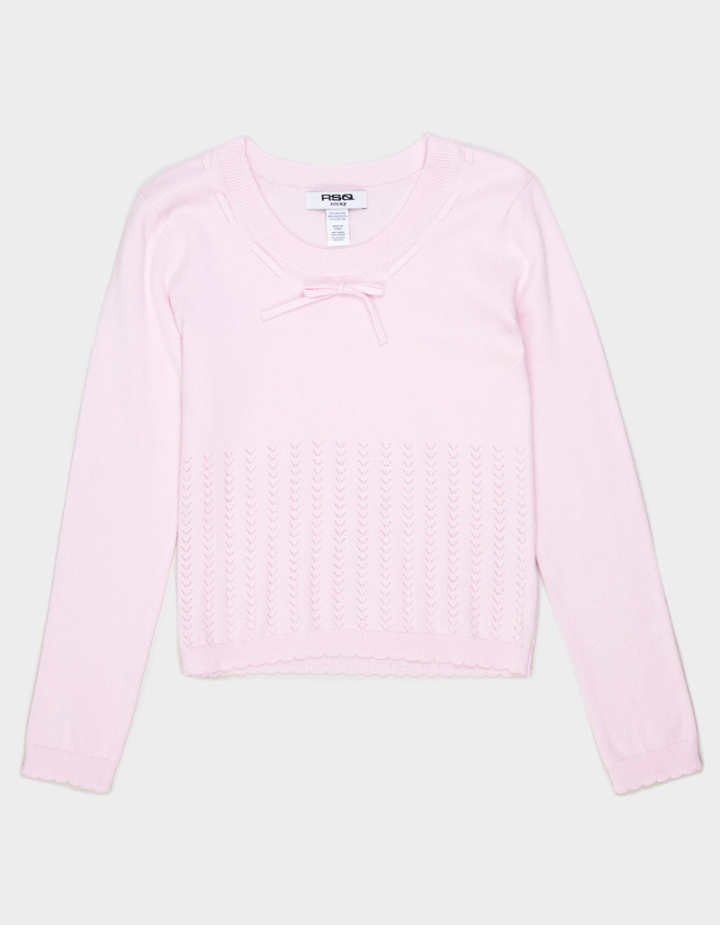 RSQ Girls Pointelle Bow Sweater image number 1