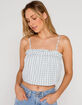 IVY & MAIN Gingham Ruffle Womens Tank image number 2