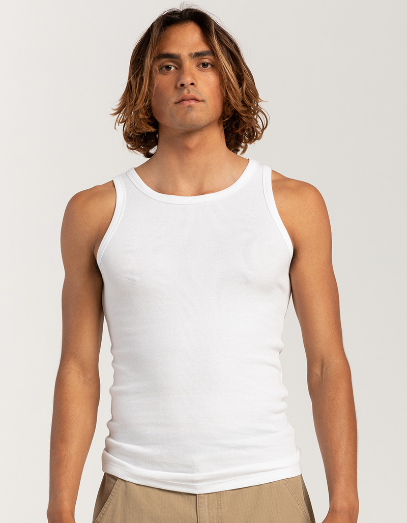 men's white fitted dress tank top Men's Rib Tank