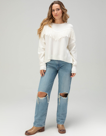 WEST OF MELROSE Fringe Womens Sweater Alternative Image