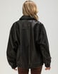 RSQ Womens Oversized Faux Leather Bomber Jacket image number 4