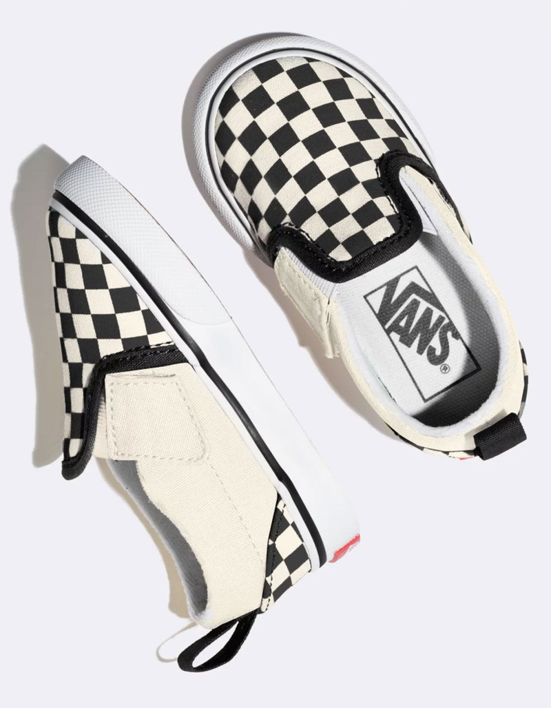 VANS Toddler Checkerboard Slip-On Velcro Shoes image number 1