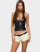 EDIKTED Panya Studded Faux Leather Halter Top image number 1