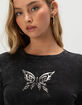 FULL TILT Chrome Butterfly Womens Long Sleeve Baby Tee image number 5