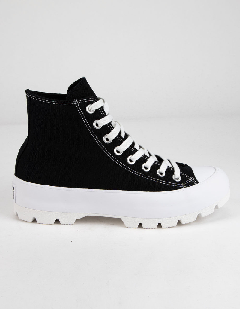 CONVERSE Chuck Taylor All Star Lugged Black and White Womens High Tops image number 0