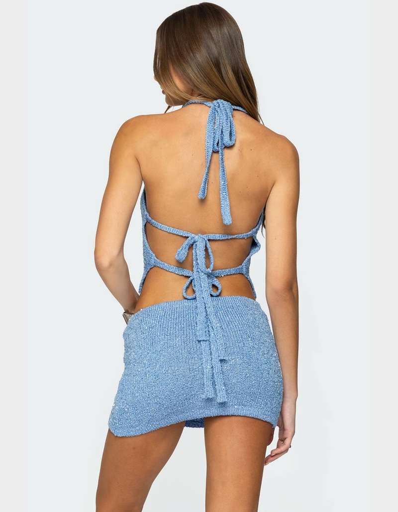 EDIKTED Shaylee Sequin Knit Backless Top image number 4