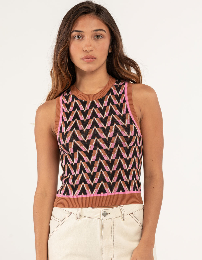 RSQ Geometric Print Womens Sweater Vest  image number 0