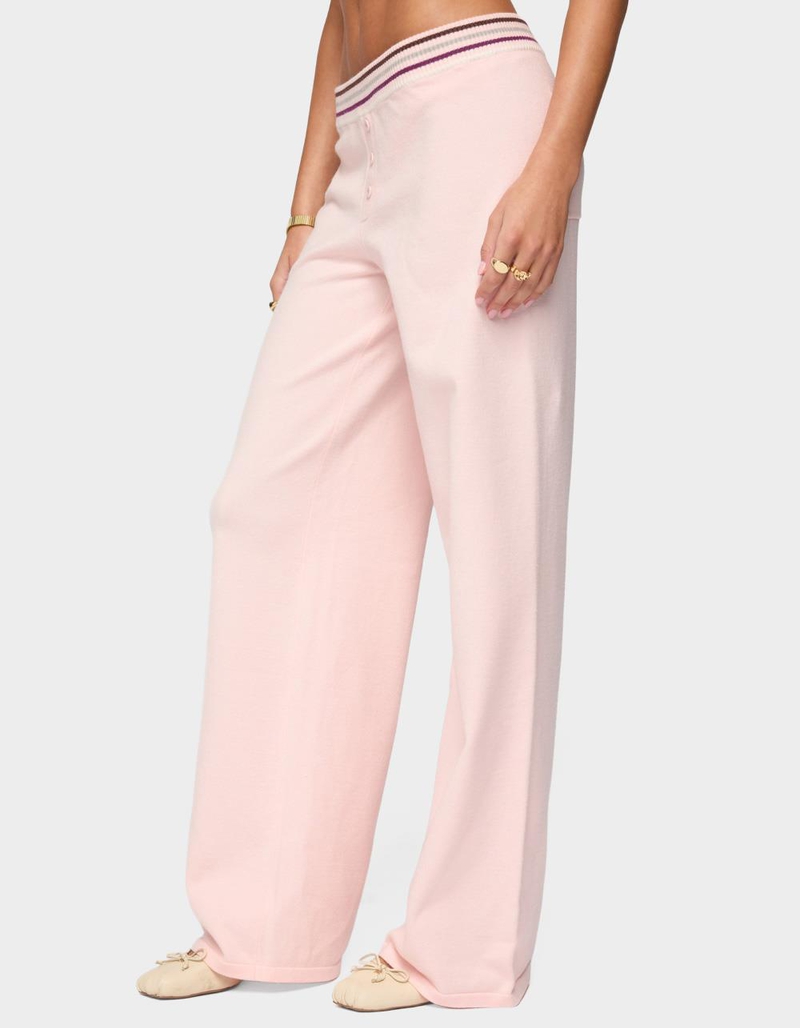 EDIKTED Miya Stripey Knit Pants image number 1