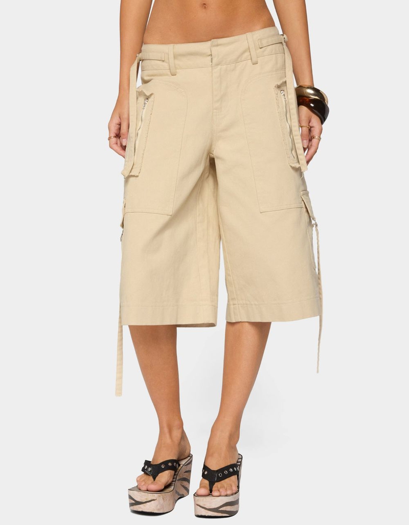 EDIKTED Avelisse Cotton Cargo Bermuda Shorts image number 0