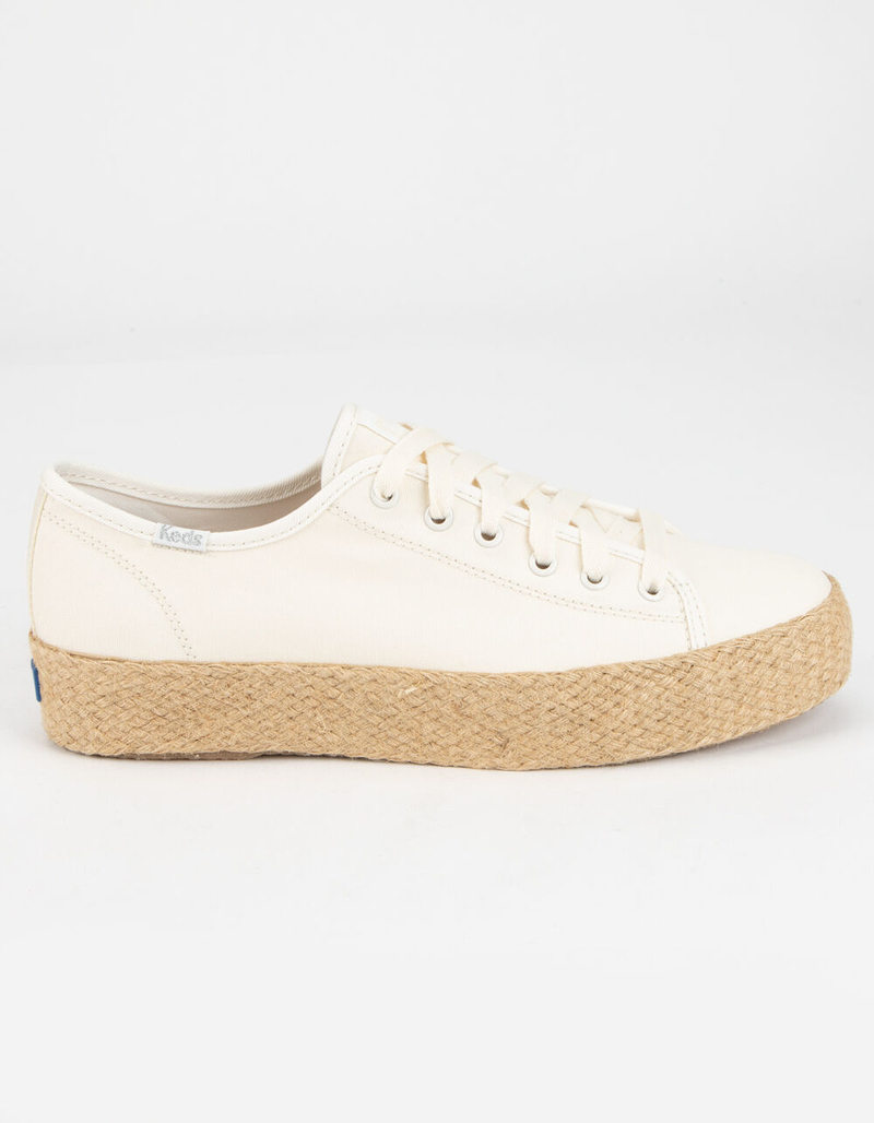 KEDS Triple Kick Cotton Canvas Jute Womens Platform Shoes image number 0