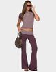 EDIKTED Stay Edikted Stripey Foldover Pants image number 5