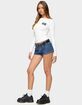 EDIKTED Hanson Pinstripe Denim Shorts image number 4