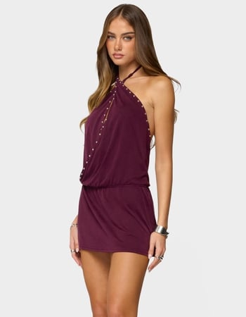 EDIKTED Studded Cutout Backless Mini Dress Primary Image