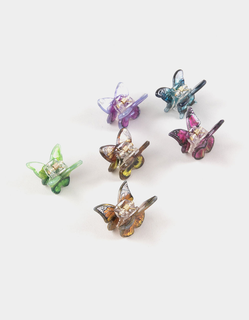 FULL TILT 6 Pack Multi Color Butterfly Hair Clips image number 0