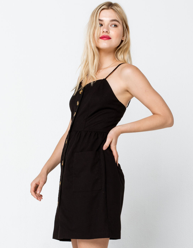 CI SONO Button Front Black Dress image number 1