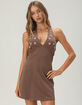 FULL TILT Womens Embroidered Halter Dress image number 2