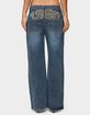 EDIKTED 1980 Leopard Patch Low Rise Baggy Jeans image number 3