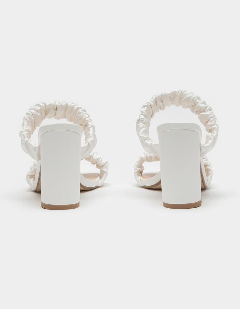 DELICIOUS Womens White Scrunch Heel Mules image number 3
