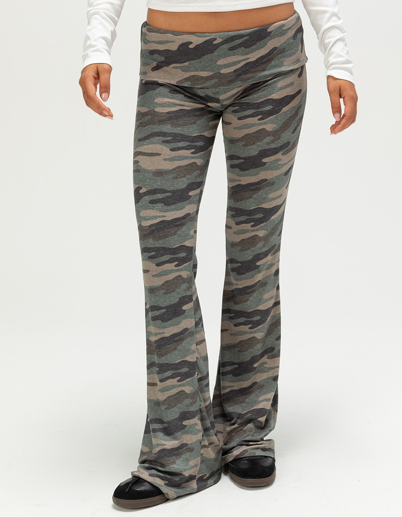 FULL TILT Fold Over Waistband Womens Flared Pants image number 1