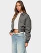 EDIKTED Dolan Ruched Oversized Bomber Jacket image number 2