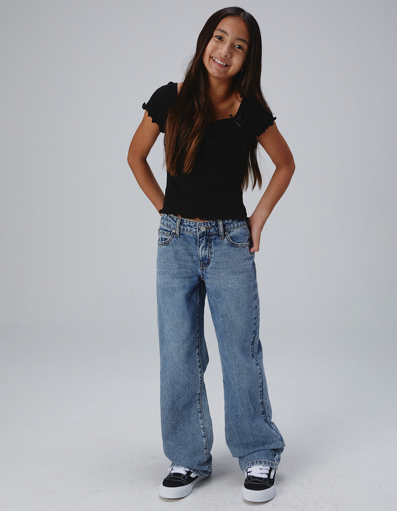 RSQ Girls Low Rise Wide Leg Jeans image number 6