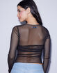 WEST OF MELROSE Sheer Bandeau Womens Long Sleeve Top image number 4